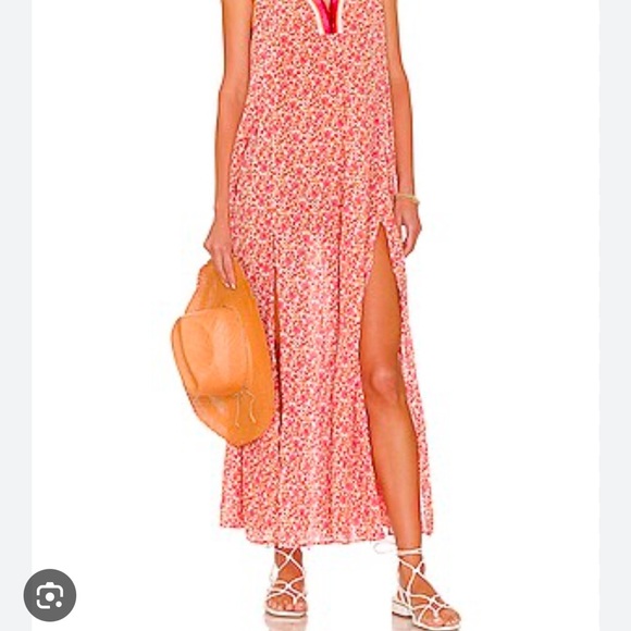 NWT Poupette St Barth Nava Long Dress in Pink - Picture 5 of 14